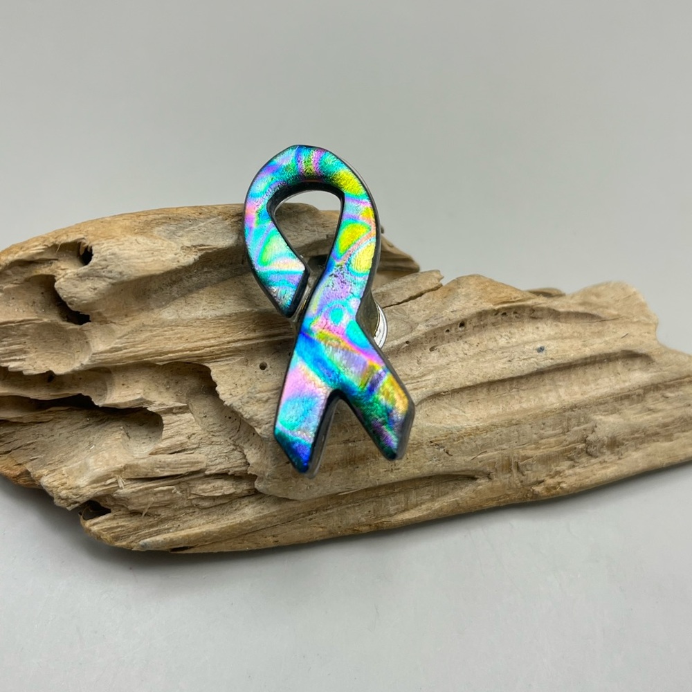 Colorful Ribbon Handmade Dichroic Brooch